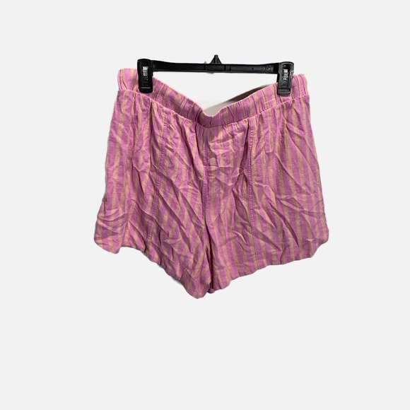 Universal Thread Womens Pink Tan Striped Linen Blend Drawstring Shorts Large - Picture 4 of 4